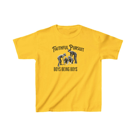 Boys being boys with Faithful Pursuit Kids Heavy Cotton™ Tee